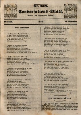 Regensburger Conversations-Blatt (Regensburger Tagblatt) Mittwoch 18. November 1846