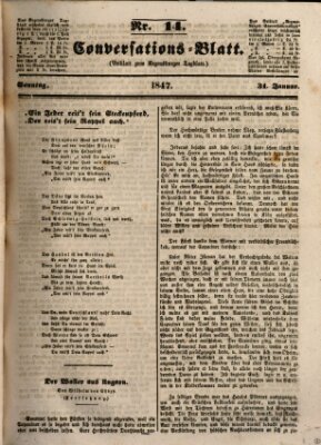 Regensburger Conversations-Blatt (Regensburger Tagblatt) Sonntag 31. Januar 1847