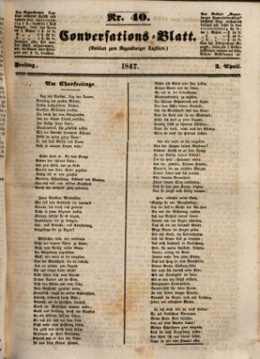 Regensburger Conversations-Blatt (Regensburger Tagblatt) Freitag 2. April 1847