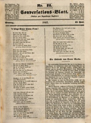 Regensburger Conversations-Blatt (Regensburger Tagblatt) Sonntag 13. Juni 1847