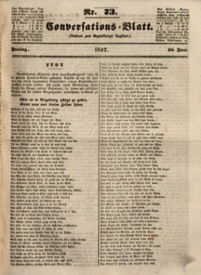Regensburger Conversations-Blatt (Regensburger Tagblatt) Freitag 18. Juni 1847