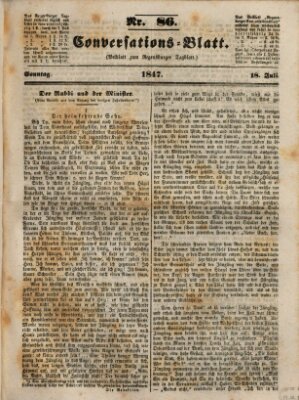 Regensburger Conversations-Blatt (Regensburger Tagblatt) Sonntag 18. Juli 1847