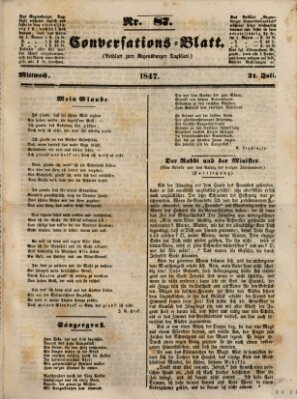 Regensburger Conversations-Blatt (Regensburger Tagblatt) Mittwoch 21. Juli 1847