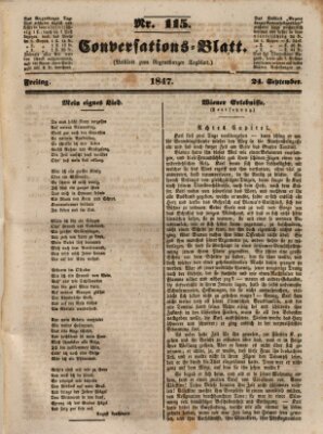 Regensburger Conversations-Blatt (Regensburger Tagblatt) Freitag 24. September 1847