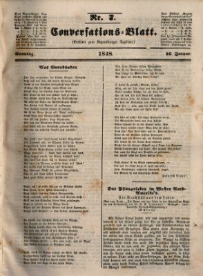 Regensburger Conversations-Blatt (Regensburger Tagblatt) Sonntag 16. Januar 1848