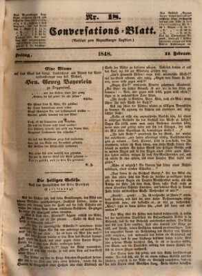 Regensburger Conversations-Blatt (Regensburger Tagblatt) Freitag 11. Februar 1848