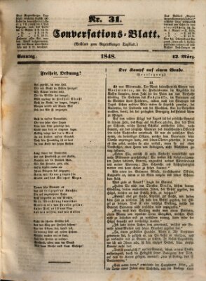 Regensburger Conversations-Blatt (Regensburger Tagblatt) Sonntag 12. März 1848