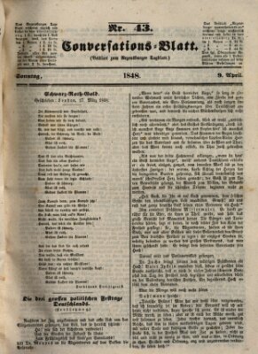 Regensburger Conversations-Blatt (Regensburger Tagblatt) Sonntag 9. April 1848
