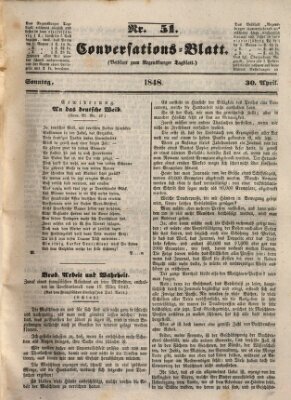 Regensburger Conversations-Blatt (Regensburger Tagblatt) Sonntag 30. April 1848