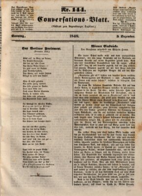 Regensburger Conversations-Blatt (Regensburger Tagblatt) Sonntag 3. Dezember 1848