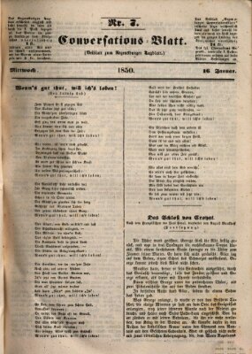 Regensburger Conversations-Blatt (Regensburger Tagblatt) Mittwoch 16. Januar 1850