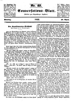 Regensburger Conversations-Blatt (Regensburger Tagblatt) Sonntag 18. April 1852
