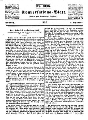 Regensburger Conversations-Blatt (Regensburger Tagblatt) Mittwoch 1. September 1852