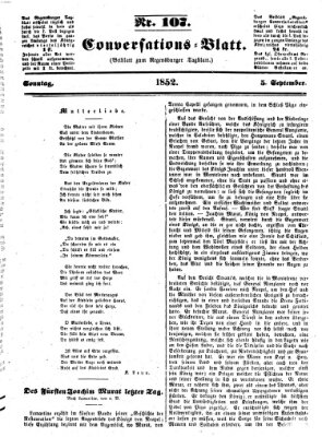 Regensburger Conversations-Blatt (Regensburger Tagblatt) Sonntag 5. September 1852