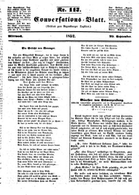 Regensburger Conversations-Blatt (Regensburger Tagblatt) Mittwoch 29. September 1852