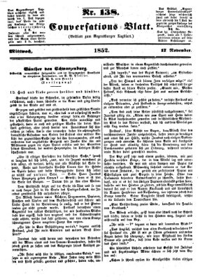 Regensburger Conversations-Blatt (Regensburger Tagblatt) Mittwoch 17. November 1852