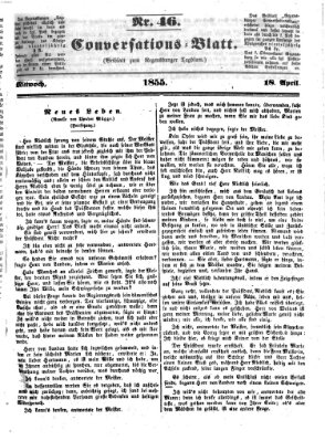 Regensburger Conversations-Blatt (Regensburger Tagblatt) Mittwoch 18. April 1855
