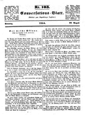 Regensburger Conversations-Blatt (Regensburger Tagblatt) Sonntag 27. August 1854