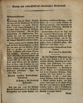 Oberpfälzisches Wochenblat Donnerstag 28. Mai 1807