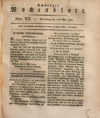 Amberger Wochenblatt (Oberpfälzisches Wochenblat) Dienstag 13. Mai 1828
