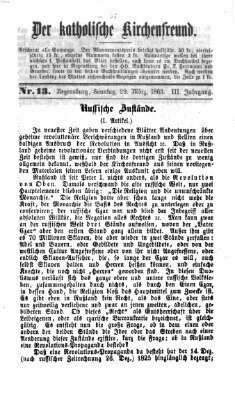 Der katholische Kirchenfreund (Der katholische Volksfreund) Sonntag 29. März 1863