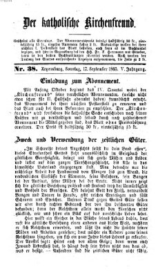 Der katholische Kirchenfreund (Der katholische Volksfreund) Sonntag 17. September 1865