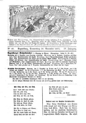 Der katholische Volksfreund Donnerstag 30. November 1871