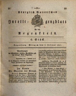 Königlich-baierisches Intelligenzblatt für den Regen-Kreis (Königlich bayerisches Intelligenzblatt für die Oberpfalz und von Regensburg) Mittwoch 5. Februar 1817