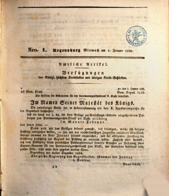 Königlich-baierisches Intelligenzblatt für den Regen-Kreis (Königlich bayerisches Intelligenzblatt für die Oberpfalz und von Regensburg) Mittwoch 7. Januar 1835