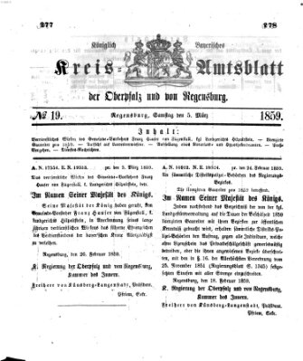 Königlich-bayerisches Kreis-Amtsblatt der Oberpfalz und von Regensburg (Königlich bayerisches Intelligenzblatt für die Oberpfalz und von Regensburg) Samstag 5. März 1859