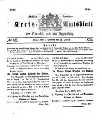 Königlich-bayerisches Kreis-Amtsblatt der Oberpfalz und von Regensburg (Königlich bayerisches Intelligenzblatt für die Oberpfalz und von Regensburg) Mittwoch 12. Oktober 1859