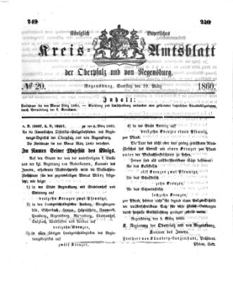 Königlich-bayerisches Kreis-Amtsblatt der Oberpfalz und von Regensburg (Königlich bayerisches Intelligenzblatt für die Oberpfalz und von Regensburg) Samstag 10. März 1860