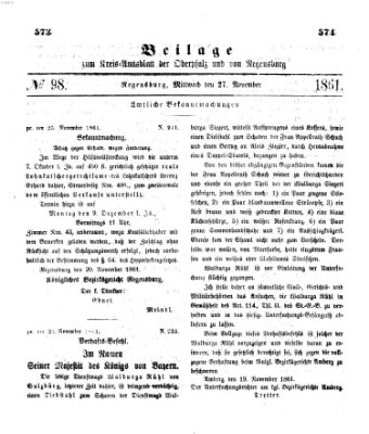 Königlich-bayerisches Kreis-Amtsblatt der Oberpfalz und von Regensburg (Königlich bayerisches Intelligenzblatt für die Oberpfalz und von Regensburg) Mittwoch 27. November 1861