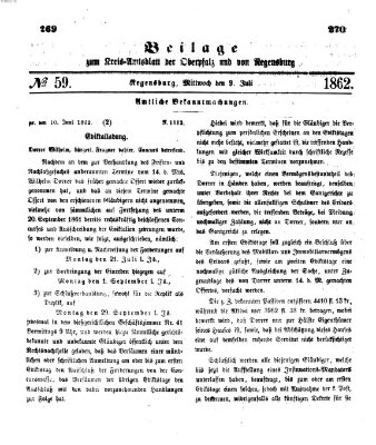 Königlich-bayerisches Kreis-Amtsblatt der Oberpfalz und von Regensburg (Königlich bayerisches Intelligenzblatt für die Oberpfalz und von Regensburg) Mittwoch 9. Juli 1862