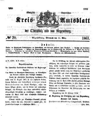 Königlich-bayerisches Kreis-Amtsblatt der Oberpfalz und von Regensburg (Königlich bayerisches Intelligenzblatt für die Oberpfalz und von Regensburg) Mittwoch 11. März 1863