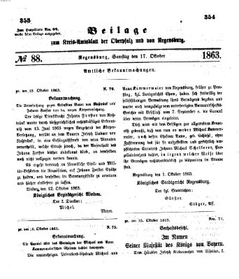 Königlich-bayerisches Kreis-Amtsblatt der Oberpfalz und von Regensburg (Königlich bayerisches Intelligenzblatt für die Oberpfalz und von Regensburg) Samstag 17. Oktober 1863