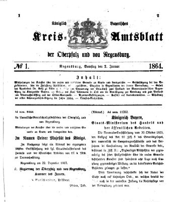 Königlich-bayerisches Kreis-Amtsblatt der Oberpfalz und von Regensburg (Königlich bayerisches Intelligenzblatt für die Oberpfalz und von Regensburg) Samstag 2. Januar 1864