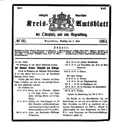 Königlich-bayerisches Kreis-Amtsblatt der Oberpfalz und von Regensburg (Königlich bayerisches Intelligenzblatt für die Oberpfalz und von Regensburg) Samstag 4. Juni 1864