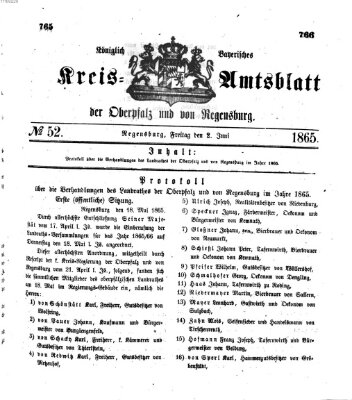 Königlich-bayerisches Kreis-Amtsblatt der Oberpfalz und von Regensburg (Königlich bayerisches Intelligenzblatt für die Oberpfalz und von Regensburg) Freitag 2. Juni 1865