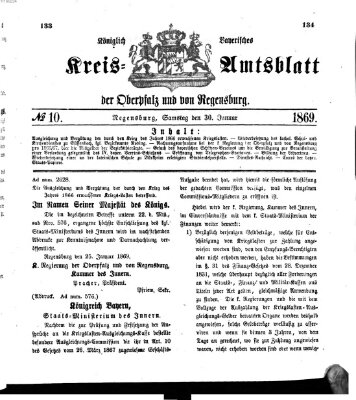 Königlich-bayerisches Kreis-Amtsblatt der Oberpfalz und von Regensburg (Königlich bayerisches Intelligenzblatt für die Oberpfalz und von Regensburg) Samstag 30. Januar 1869