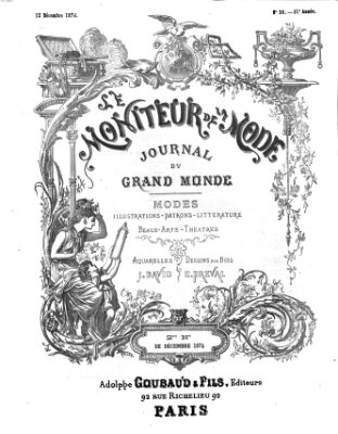 Le Moniteur de la mode Samstag 12. Dezember 1874