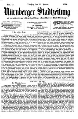 Nürnberger Stadtzeitung (Nürnberger Abendzeitung) Dienstag 20. Januar 1874