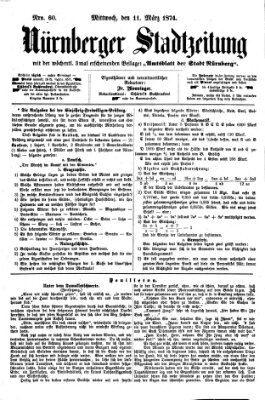 Nürnberger Stadtzeitung (Nürnberger Abendzeitung) Mittwoch 11. März 1874