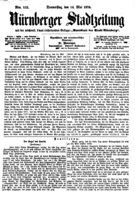 Nürnberger Stadtzeitung (Nürnberger Abendzeitung) Donnerstag 14. Mai 1874
