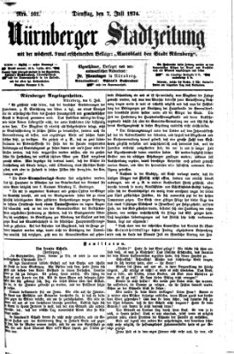 Nürnberger Stadtzeitung (Nürnberger Abendzeitung) Dienstag 7. Juli 1874