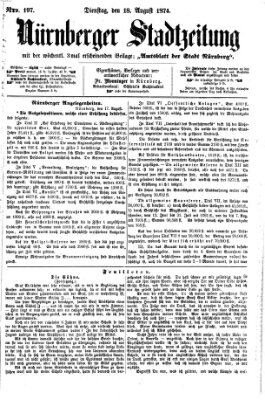 Nürnberger Stadtzeitung (Nürnberger Abendzeitung) Dienstag 18. August 1874
