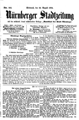 Nürnberger Stadtzeitung (Nürnberger Abendzeitung) Mittwoch 26. August 1874