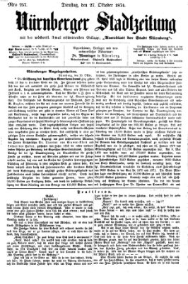 Nürnberger Stadtzeitung (Nürnberger Abendzeitung) Dienstag 27. Oktober 1874