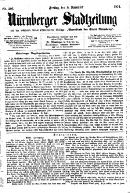 Nürnberger Stadtzeitung (Nürnberger Abendzeitung) Freitag 6. November 1874