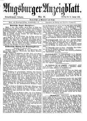 Augsburger Anzeigeblatt Sonntag 18. Januar 1874